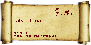 Faber Anna névjegykártya